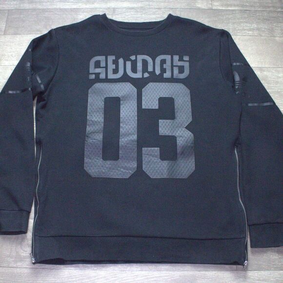 [BS2717] Mens Adidas Winter D-Crew Sweater Black Size M - Picture 1 of 5